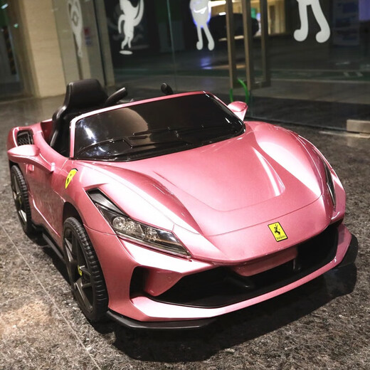 Dusafini children's electric car four-wheel car baby toy battery car can sit on a person with remote control swing stroller painted blue four-wheel drive + leather seat + large battery + full function