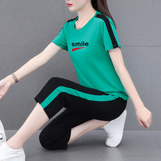 NY-EMMA Sports Suit pour femmes à manches courtes à manches d'été à la mode à la mode et à l'âge moyen de l'âge moyen de course décontractée et à la mode