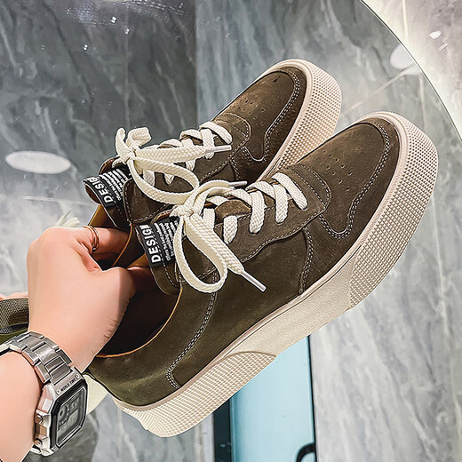 SANLITAI (Sanlitai) zapatos para hombres de gran tamaño para la primavera 46 zapatos de tablero de hombres 47 deportes de gran tamaño y zapatos casuales 48 zapatos de lona ensanchados zapatos para hombres 2988 café oscuro 45
