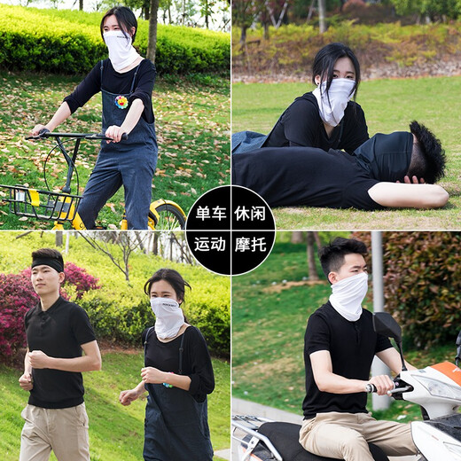 Rock Brothers Warm Mask Windproof Riding Mask Scarf Men and Women Neck Protection Magic Headscarf Autumn and Winter Riding Equipment Ice Silk Sun Protection-Ear-Hanging Porcelain Glaze Black
