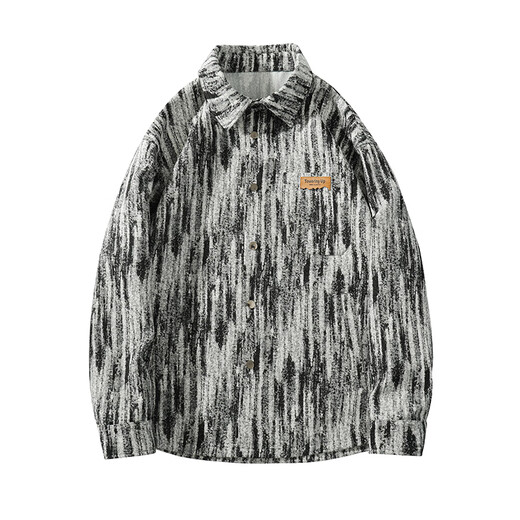 
Liangzi Fatty Large Size Denim Jacket Men's Spring and Autumn Baseball Clothes Trendy Brand Denim Jacket Loose Large Size Set Jacket Men A001-J683 Black 5XL 205-240Jin [Jin equals 0.5 kg]