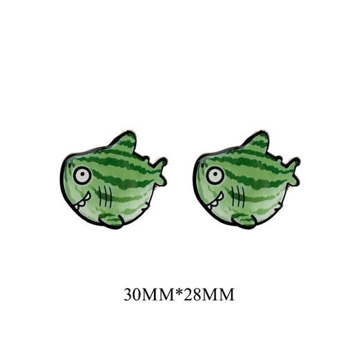 EKUSTYEE you are my little shark melon brooch summer ins trend men's and women's creative badge pin student bag decoration gift two - shark melon brooch