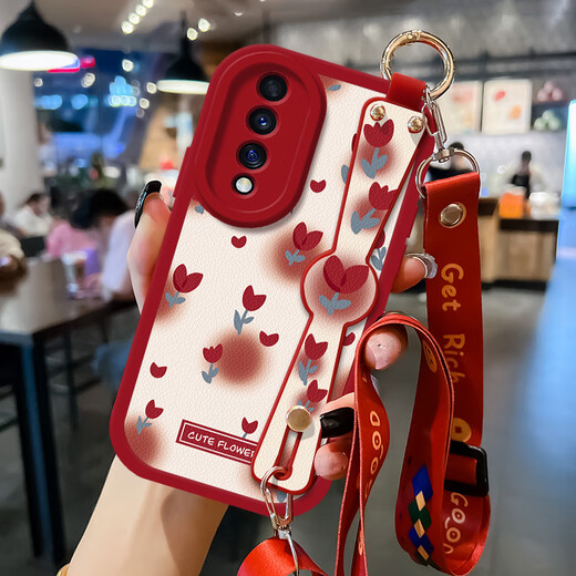 
Zhiyuxi Honor 70 Mobile Case 829 Flowers Flowers Flowers [Cross-body wristband lanyard black] CF1096 Honor 30
