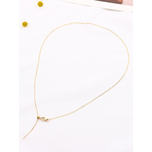 BOMP Old Phoenix Gold Store Model Imitation Gold Everything Can Wear Versatile 18k Gold Ultra-Fine Needle Type Universal Chain Plain Chain O-shaped Chain Rose Gold O-shaped Chain (Needle Type)