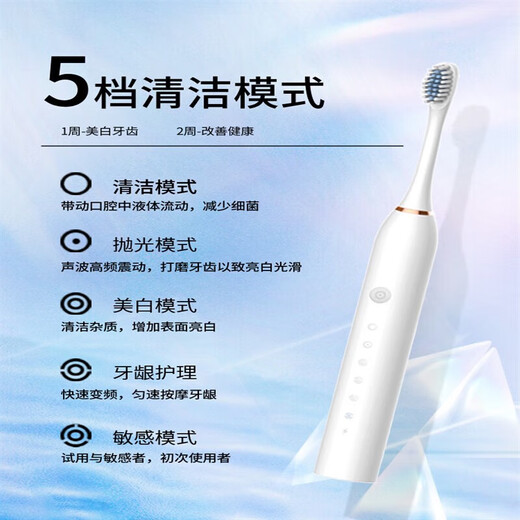 Xiaomi Hou Electric Zahnbürste Vollautomatisch laden Smart Sound Wave Zahnbürste wasserdichte weiche Borstenkopf für Frauen Studenten Paar Anzug Teenager Elektrische Zahnbürste Kühl schwarz + 4 Pinselkopf + Ladekabel