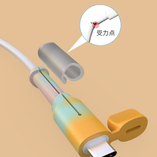 Dipur Android data cable protective cover silicone anti-break and dust-proof wire protective head winder snap connector protective cover USB universal color