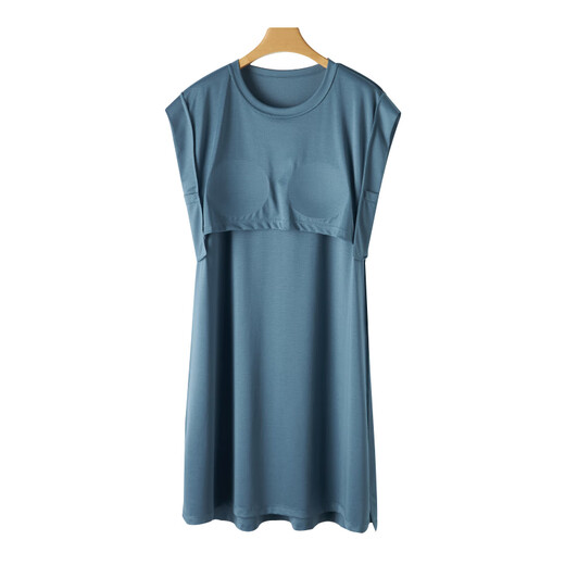 Foren Pyjamas ärmellose Nachthemd im Sommer Neue dünne Baumwolle losen Casual Home Damen mit Tassen ohne BH 12603 Dailan XL [Empfohlen 130-145 Jin [Jin gleich 0,5 kg]]]