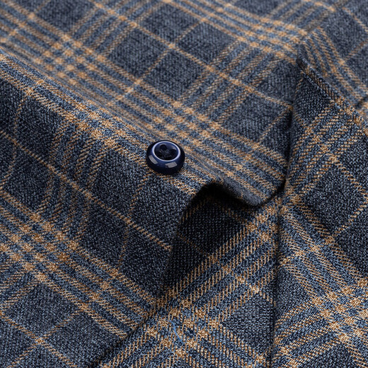 Shanshan (FIRS) pure cotton brushed long-sleeved shirt for men, middle-aged dad's cotton plaid shirt for men A951-2 42