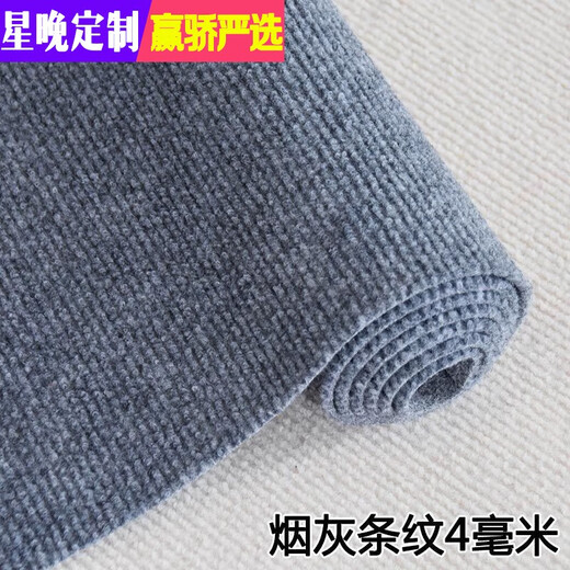 Xingwan home bedroom room living room ins style photo carpet fully covered large area rental house renovation bedside shop ash stripes (4 mm) 1.5 meters wide and 10 meters long one piece