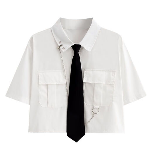 Qimai Korean retro college style girls suit 2023 summer sweet and cool suit female students Korean loose college style lining black shirt + skirt 1389# XL Recommended 125-140Jin [Jin equals 0.5 kg]