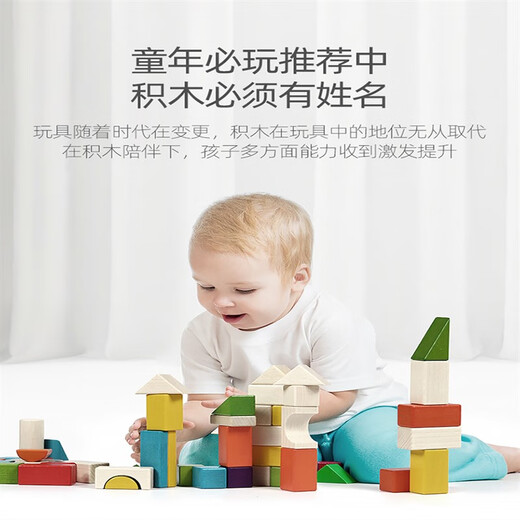 蒙氏教具早教颜色认知宝宝启蒙数字积木拼装儿童玩具蒙特梭利 原木王子妈妈22颗宝宝积木婴儿1