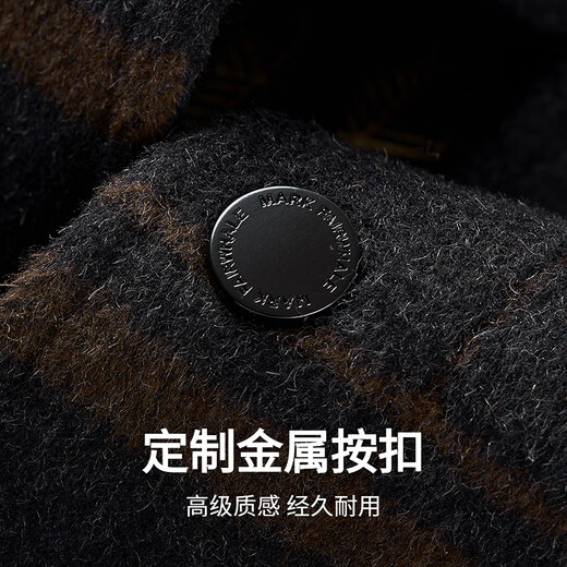 Dances with Wolves Duck Down Liner & Temperature Locking Lining 51% Wool Plaid Men's Jacket 001 Black 175