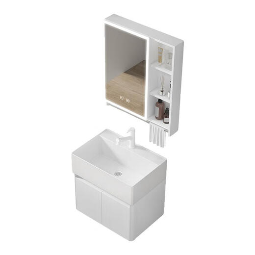 Deepened integrated ceramic washbasin small apartment bathroom bathroom cabinet combination small size washbasin mini 45x30 deepened basin main cabinet + mirror