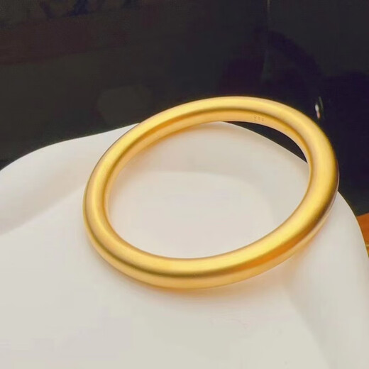 Duchen 18K gold bracelet ancient method inheritance 3D hard gold bracelet solid women's 8mm frosted 999 gold bracelet 8mm ancient method inheritance bracelet 56