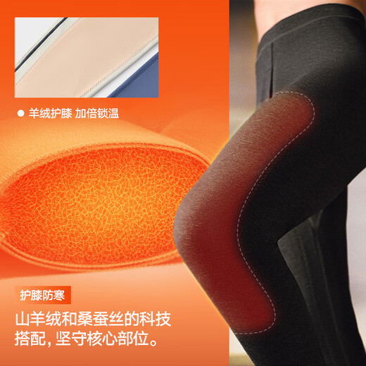 HLA海澜之家男士德绒抗菌防螨防静电保暖裤打底裤HBANYM4ADM1075 深普蓝5008 3XL (185/110)