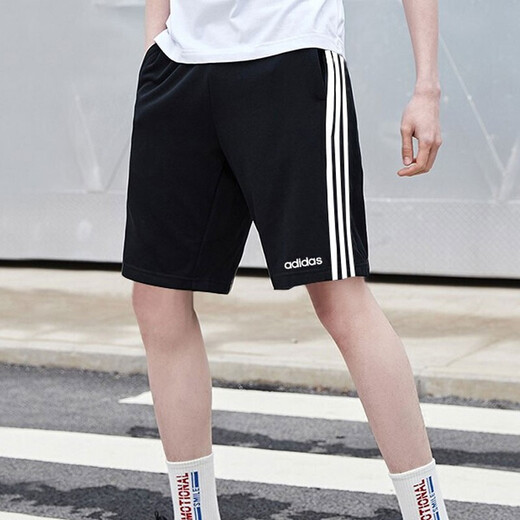 阿迪达斯 （adidas）短裤男裤2025春季新款运动裤梭织透气速干健身训练休闲裤五分裤 HC9737黑色 S