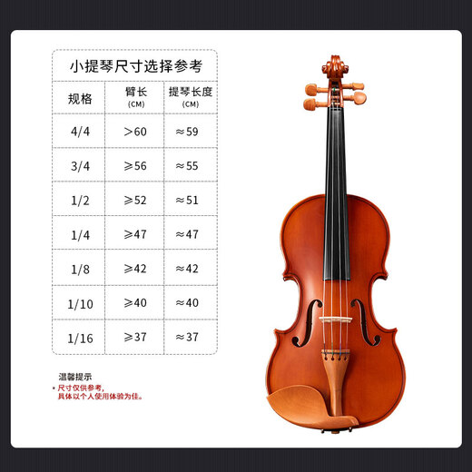 木棉花V008小提琴初学者儿童成人练习考级手工实木专业级 V008经典畅销款【推荐】 1/2 身高135cm左右适用