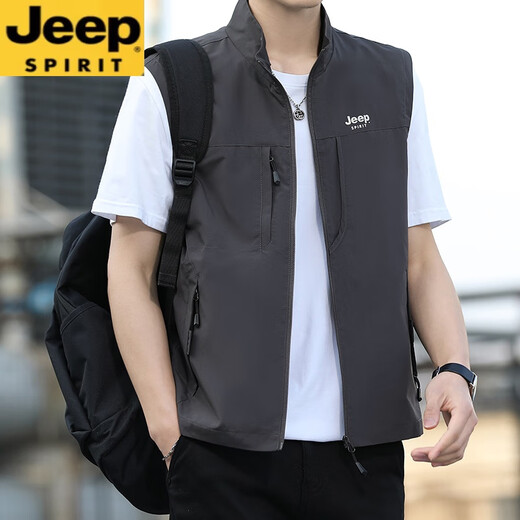 
Jeep (JEEP) quick-drying vest for men spring and summer thin middle-aged and elderly fishing photography director vest vest men's clothing dark blue 3XL recommended 160-175 Jin [Jin equals 0.5 kg]