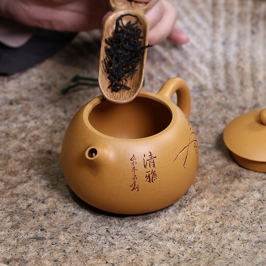 Hidden Pot World, Golden Section Mud, Yixing Xishi Purple Clay Teapot, Purely Handmade Small Capacity Single Teapot, Lanxin Xishi Teapot, Lanxin Xishi Teapot