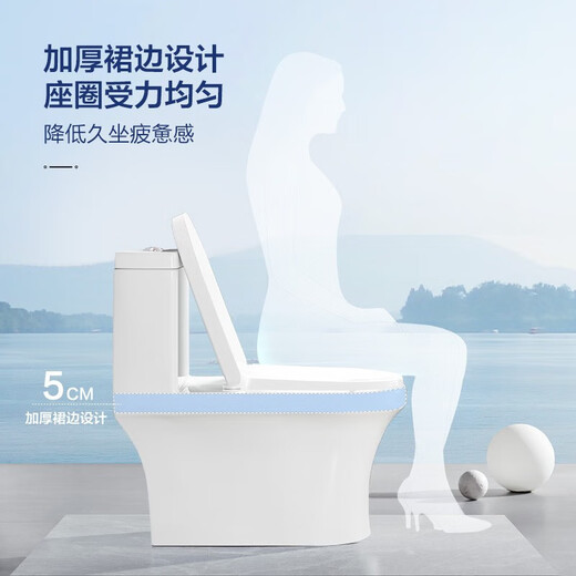 ArROW Bathroom Large Impact Jet Siphon Anti-odor and Water-saving Toilet Household Reducing Cover Plate Joint Pumping Toilet [T32 Engineering Race 12609 305/300mm