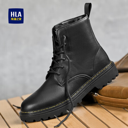 Hailan Home Hla Martin Boots Men's High Top Black Work Boots Botas para hombres Haagzm4dae411 Negro 39