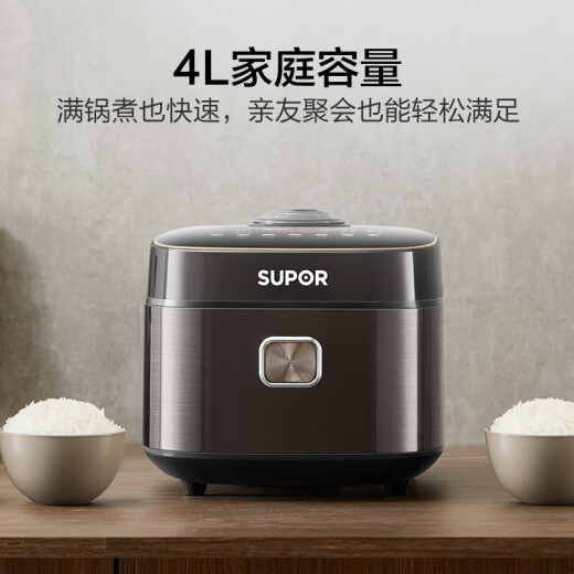 苏泊尔（SUPOR）电饭煲 家用智能电饭锅4升小快球釜快煮柴火饭预约炫彩触摸屏家用3-5个人SF40FC897 球釜内胆 4L