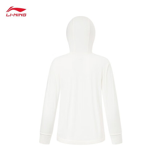 Li Ning (LI-NING) children's clothing, children's skin clothing, summer new sports cardigan, men's and women's hooded lightweight sun protection clothing, milky white-1 120