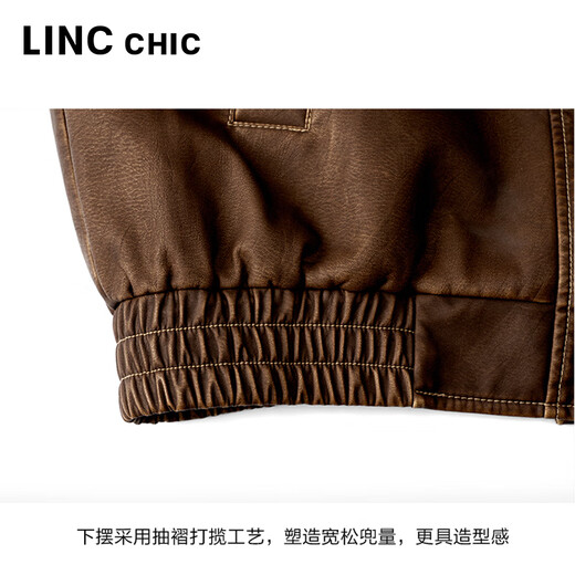 La nueva chaqueta corta de cuero de proteína Pilot's Pilot de Jin Yujie para la chaqueta suelta de la solapa corta de la mujer S251JK033Y