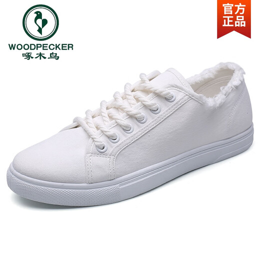 
Woodpecker canvas shoes for men in summer breathable 2024 new versatile casual white shoes for men low top student board shoes trendy shoes 6636 gray and white 40