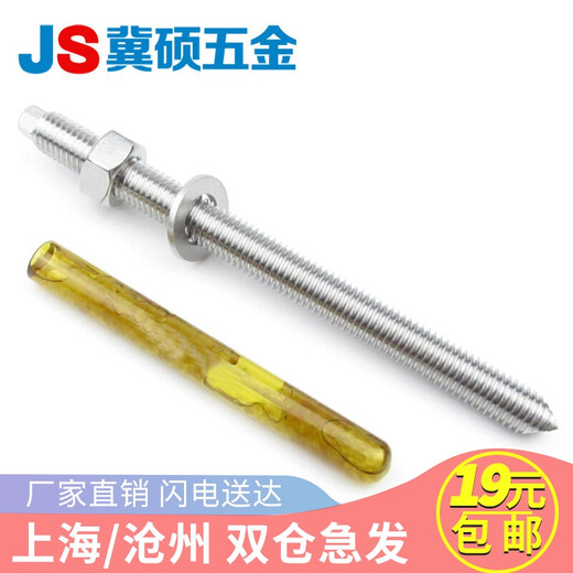Jishuo 304 stainless steel chemical anchor bolt chemical expansion chemical bolt screw 304 M24*300 1 complete set