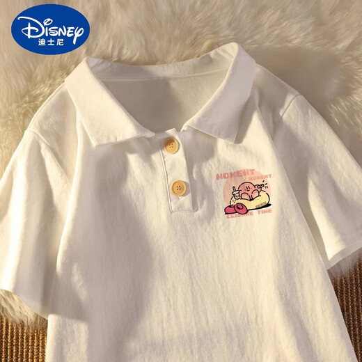 
Disney girls' cotton short-sleeved t-shirt polo shirt printed summer clothing medium-sized children's little girl base shirt children's fashionable top gray #1105 140cm suitable for 130-140cm 8-9 years old