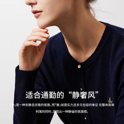 Navigare Italian dinghy women's wool knitted cardigan casual sweater jacket 2334094509 Blue L