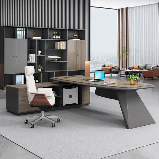 Wills Jia boss desk executive desk simple modern atmosphere president desk office desk single manager desk and chair combination set 2.4 meters boss table + side cabinet