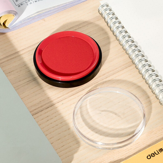 
Deli printing platform large printing platform clay box quick drying round printing oil press handprint seal oil square printing platform financial office supplies [quick drying printing platform - oily] 80mm丨round 9863ES