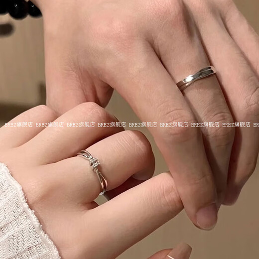 Brez Heartbeat Signal S999 Paar Ring Sterling Silber Eröffnung Verstellbarer Ringgeburtstag Valentinstag Geschenk für Jungen und Freundin 999 Herzschlag Signal Sidelight Paar Ring einstellbarer Live -Balance