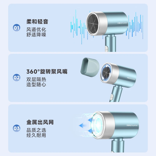 Royalstar Hair Dryer Home Light Care Hair Dryer High Power Quick Drying Hair Dryer Ladies Portable Hair Dryer Gifts for Girls Holiday Gifts Green Exclusive Hair Care Professional Hair Dryer