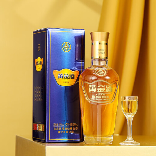 黄金酒【品牌直营】39度万福送长辈过年送礼酒 白酒基酒 高端伴手礼 39度 240mL 6盒 整箱装