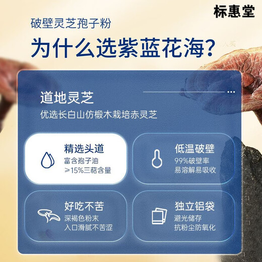 Changbai Mountain Breaking Wall Ganoderma Lucidum Spore Pulver Geschenkbox Changbai Mountain Tou Road [Blue Hat Certification] 2 Dosen [500 g] Heimstrumpf [Blue Hat Certification] 99% Breaking Rate