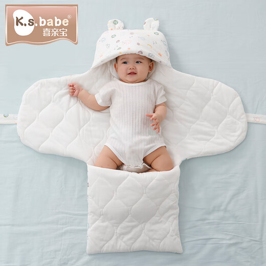 Xiqinbao baby cotton swaddle quilt, anti-jump quilt, newborn sleeping bag, baby anti-kick quilt (Sky City)