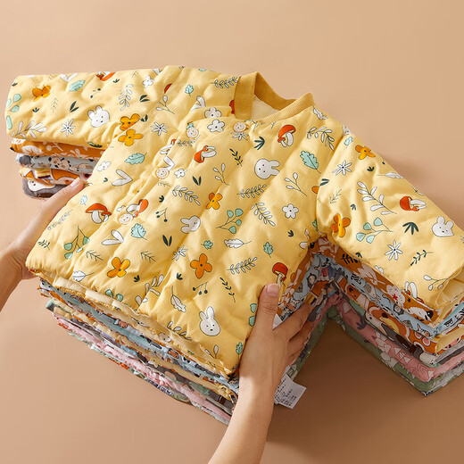 Mianguduo children's handmade cotton coats for infants and young children pure cotton winter thickened warm cotton jackets for boys and girls baby outing cotton jackets yellow mushroom size 110 (suitable for 3-4 years old)
