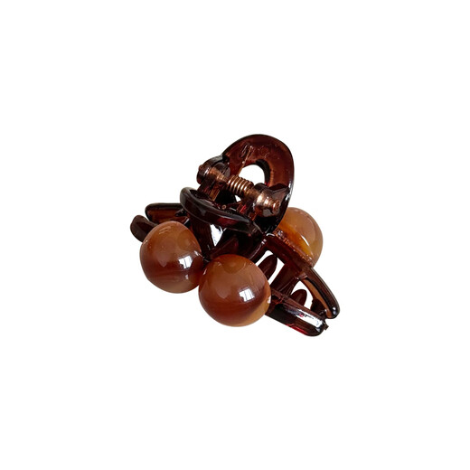 Idel Amber Cherry Small Clip Femme 2026 Nouvelle épingle à cheveux Princesse Head Bangs Clip Pince à cheveux cassée Shark Clip Accessoire pour cheveux F2702 Coffee Bead Small Clip Paire