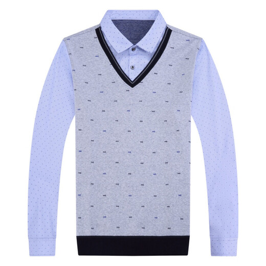 Yimuqi Doppelkristanlar-Pullover für Männer im Frühjahr und Herbst gefälschter zweiteiliger Pullover ohne Velvet Neues Halsband T-Shirt Dünne Männerbasis 3878 Rot (einseitiger Stil im Frühjahr und Herbst) Einen Größe 165/m in 120 Jin [Jin Equals gleich 0,5 kg] empfohlen.