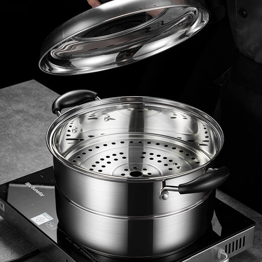 Shunda (SND) steamer and soup pot combination cover and bottom single-layer multi-purpose pot 304 stainless steel gas induction cooker universal pot 24cm