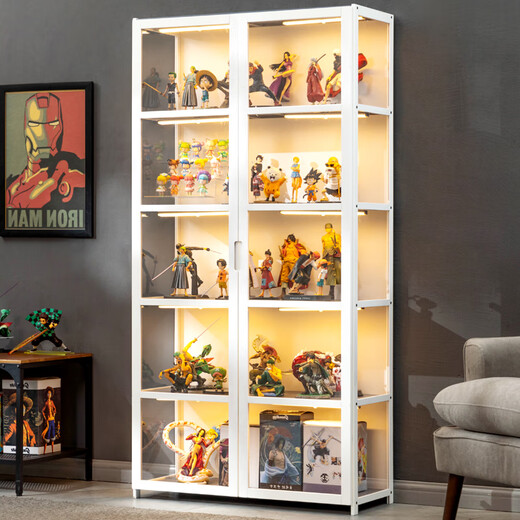 Figure display cabinet Lego acrylic display rack smoke cabinet glass counter cosmetics product ornaments display cabinet three sides transparent white - four layers 42 long (single door)