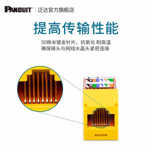 
Panda (PANDUIT) socket network panel exceeds category 5, category 6, category 6, category 6 module RJ45 network cable flat port oblique port 86 type Category 6 non-shielding module CJ688TG blue