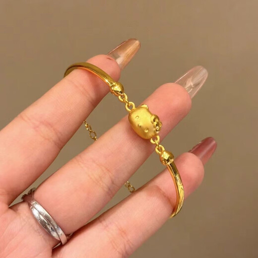 2025 new kt cat bracelet cute light luxury ins niche design advanced birthday Chinese Valentine's Day gift for girlfriend M846 three-dimensional KT cat bracelet bell style