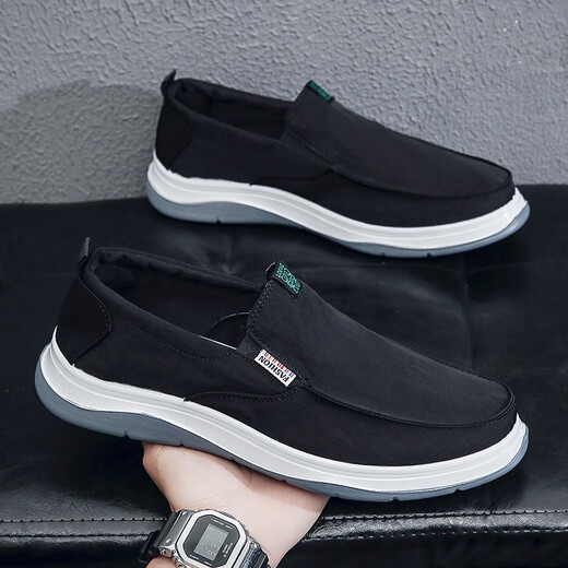 维致 老北京布鞋一脚蹬懒人板鞋单鞋男士休闲帆布鞋 WZ1041 39