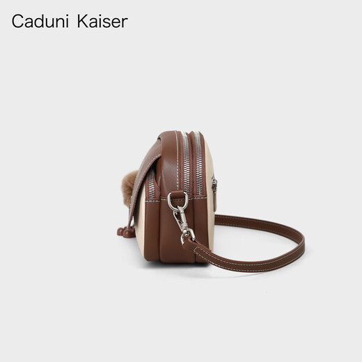 CADUNI KAISER牛皮包包女包新款斜挎小圆包轻奢单肩包生日礼物高级感送女友老婆 【咖啡色】女生实用走心 品牌小众百搭时尚休闲小包