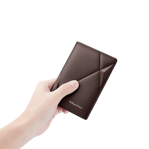 Williampolo Paul Ultra-Thin-Kartenbeutel für Männer Kopfschicht Cowide Kurzmodell kann auf Führerschein Leder-Hülle ID-Kartentasche Bankkarte Wallet Herren braune Diebstahl-Pinsel platziert werden