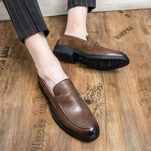 Katile Crocodile Winter Style Coreano Corea Toe Cuero zapatos para hombres Zapatos de hombres casuales de moda británica para estilistas de negocios Doudou zapatos para hombres un pie 6191 Black 40 zapatos deportivos Tamaño